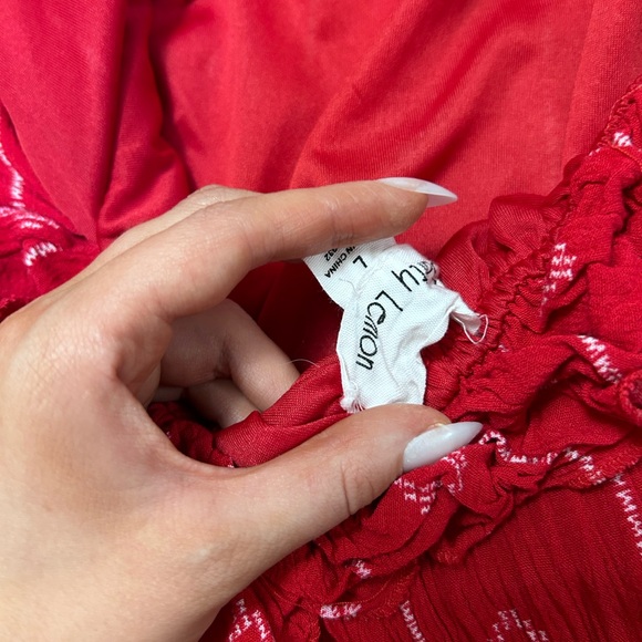 Salty Lemon Mini Red Dress - Size Large - Excellent Condition - Picture 6 of 6